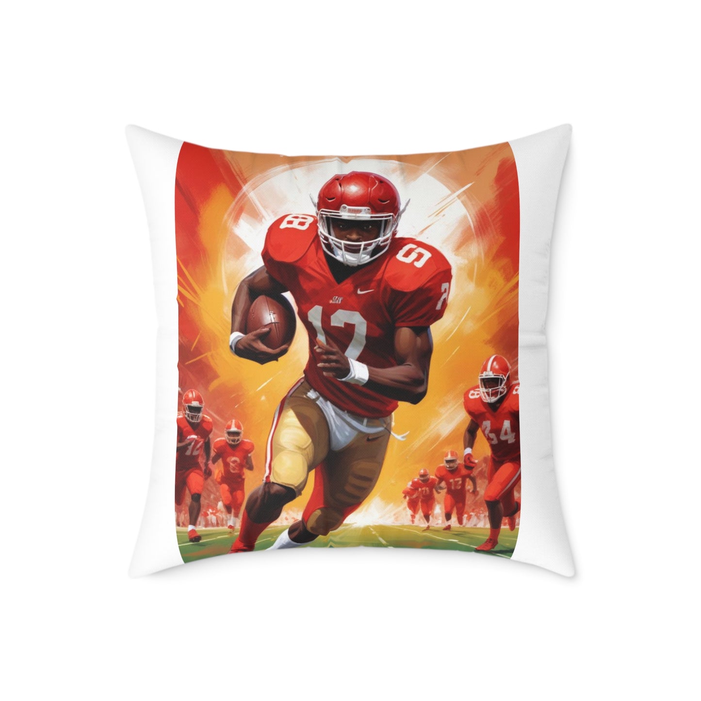 American Football Square Poly Canvas Pillow