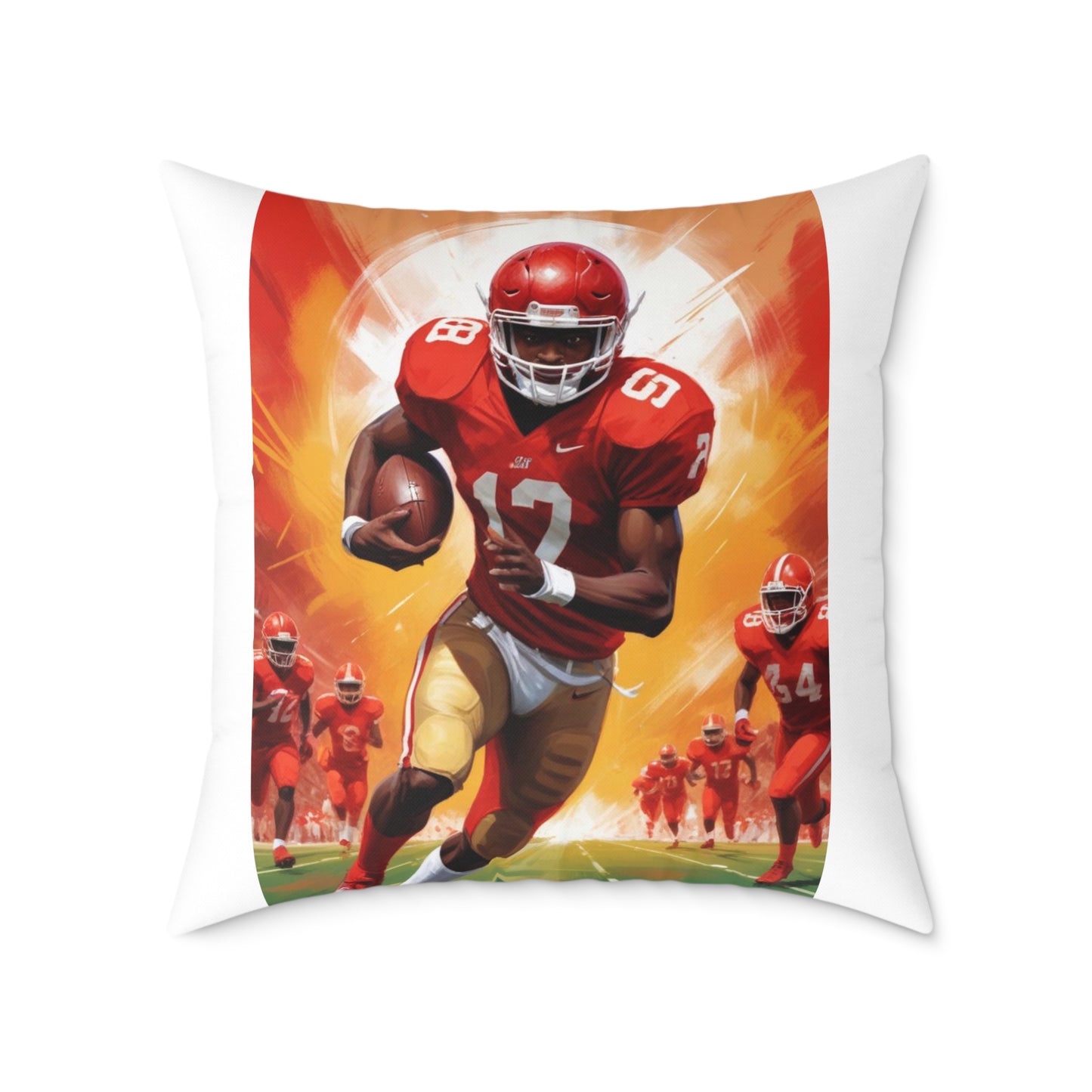 American Football Square Poly Canvas Pillow