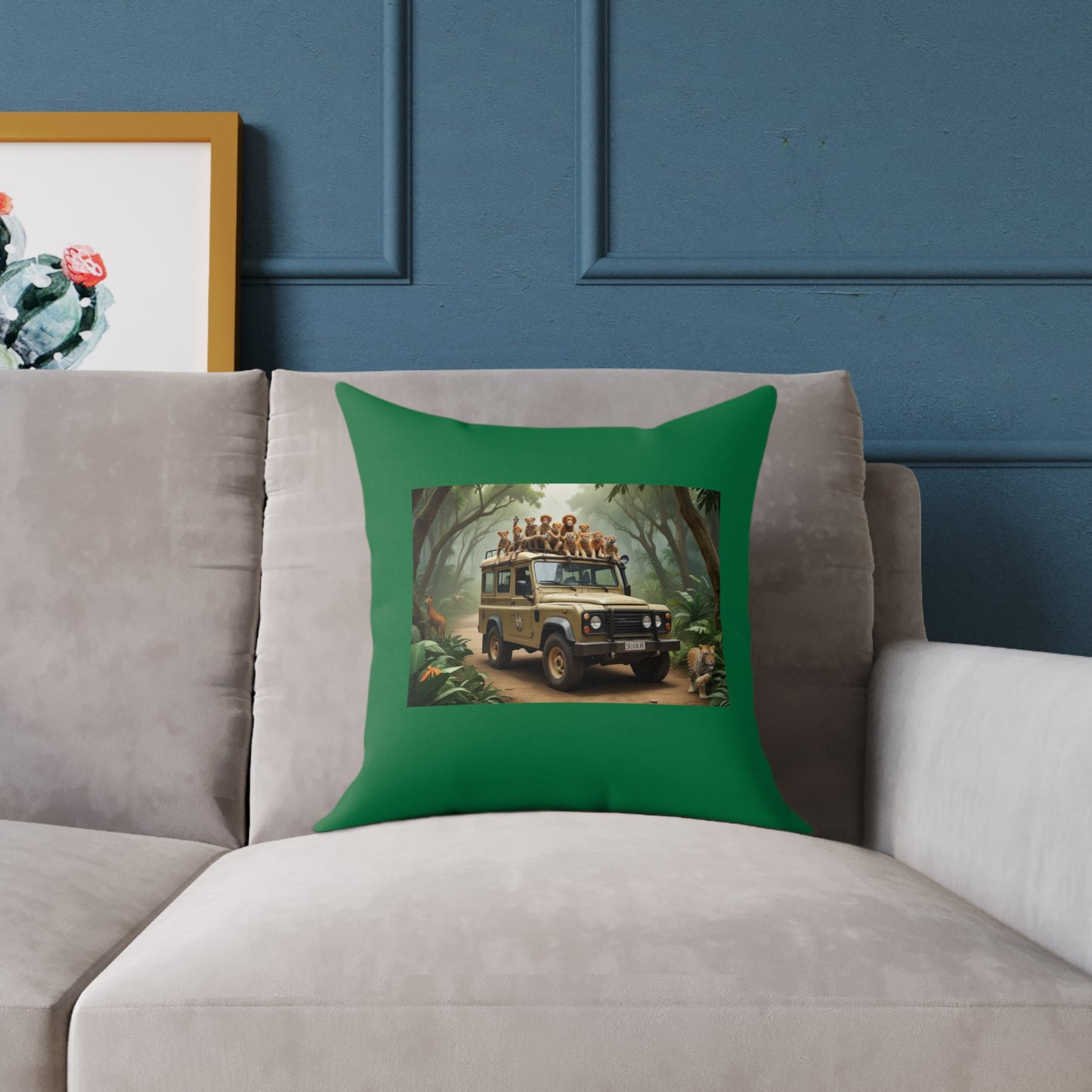 Safari Square Poly Canvas Pillow