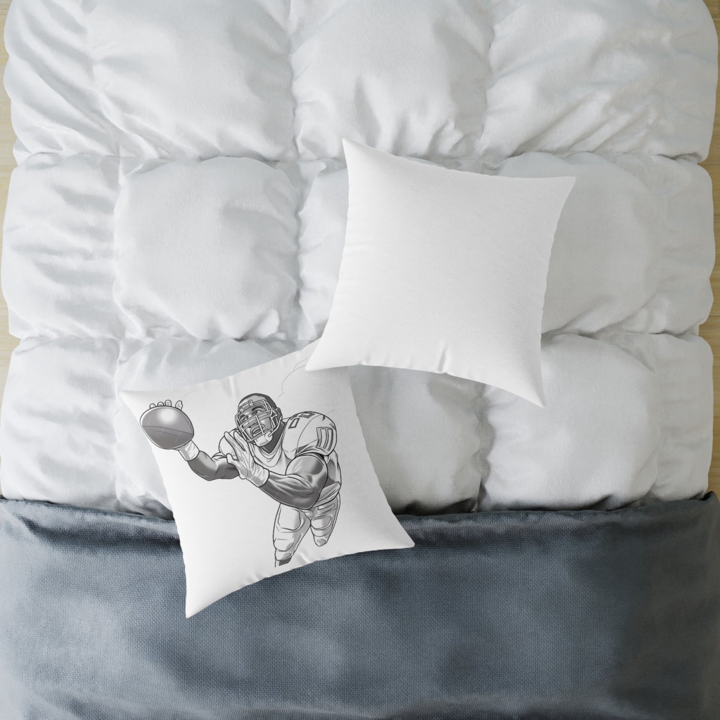 American Football Square Poly Canvas Pillow