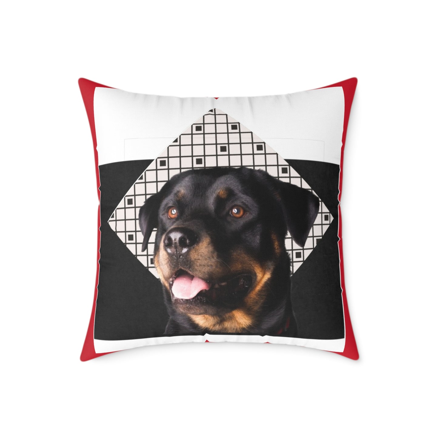 Rottweiller Square Poly Canvas Pillow