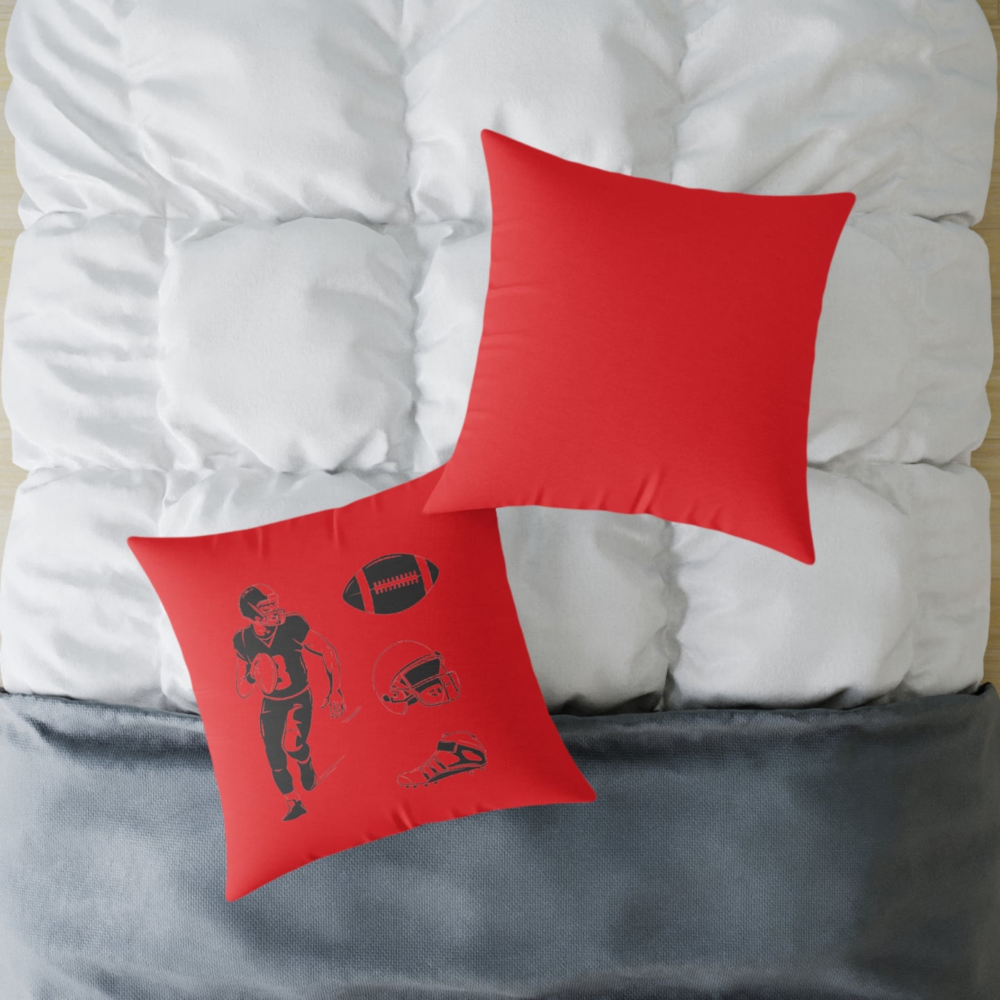 American Football Square Poly Canvas Pillow