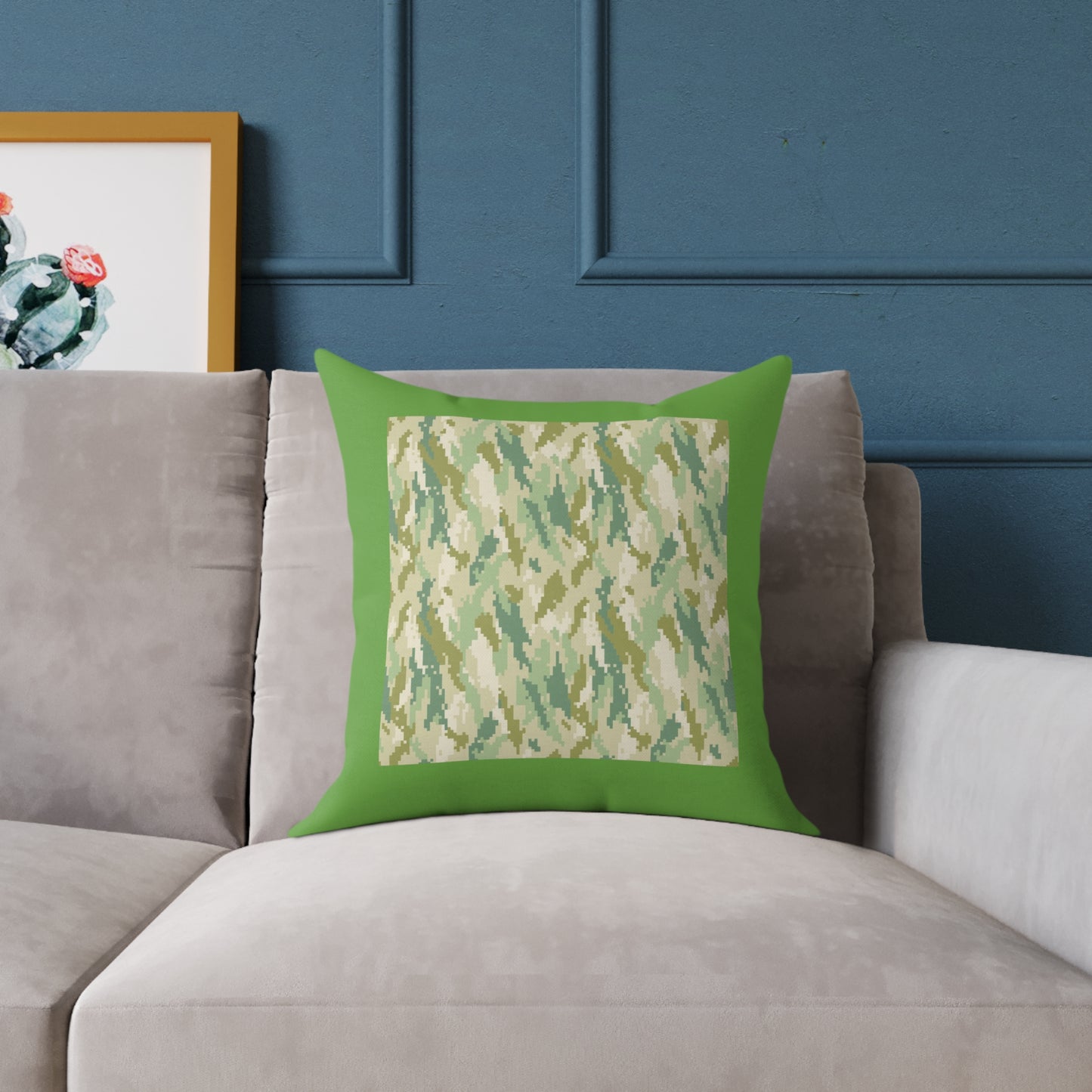 Army Square Poly Canvas Pillow