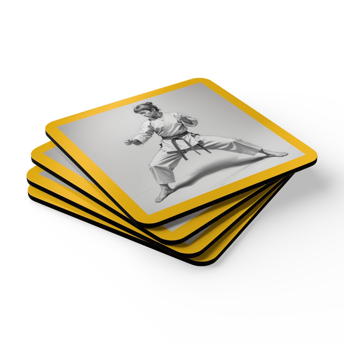 Martial Arts Corkwood Coaster Set