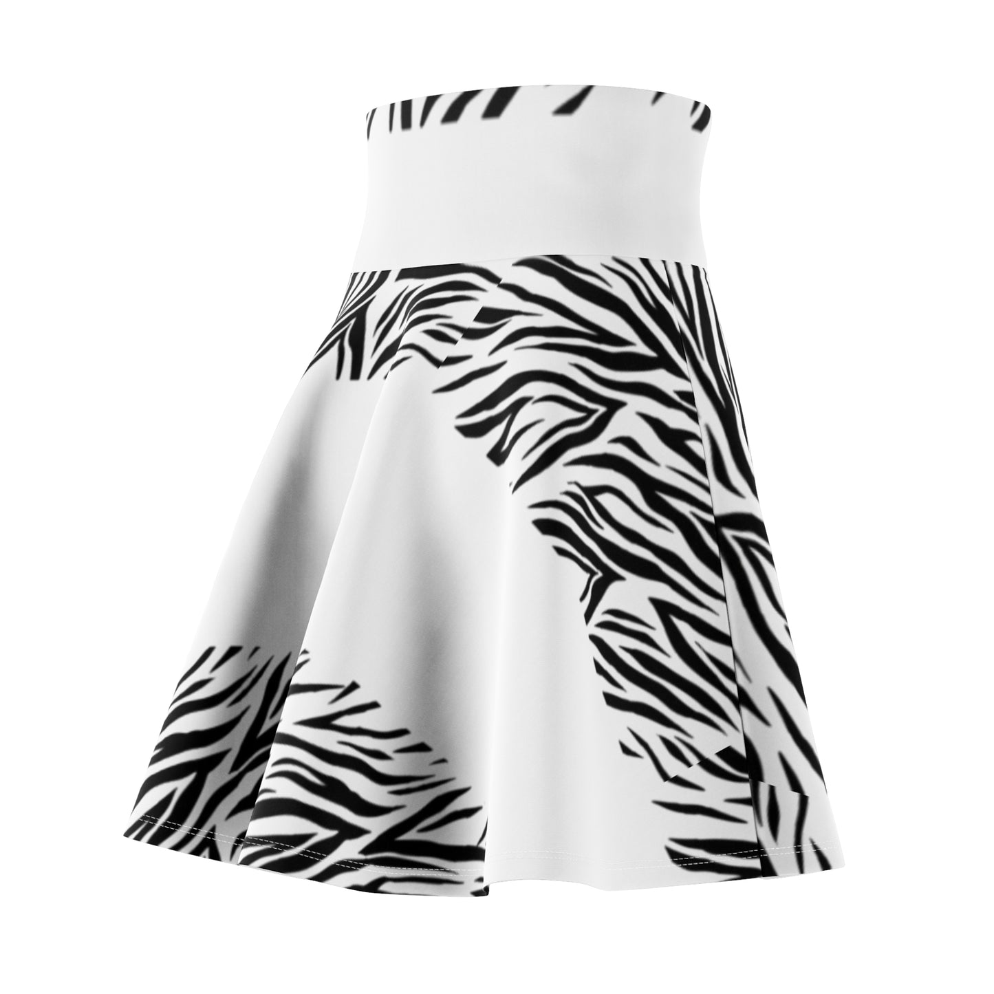 Zebra Print Women's Skater Skirt - Boho Chic Style for Spring & Summer