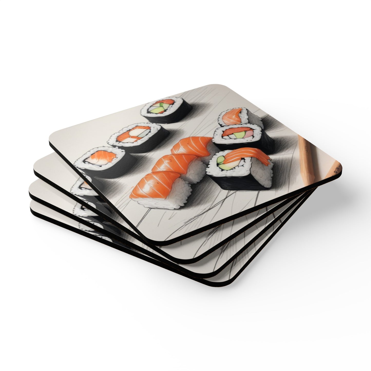 Sushi Corkwood Coaster Set
