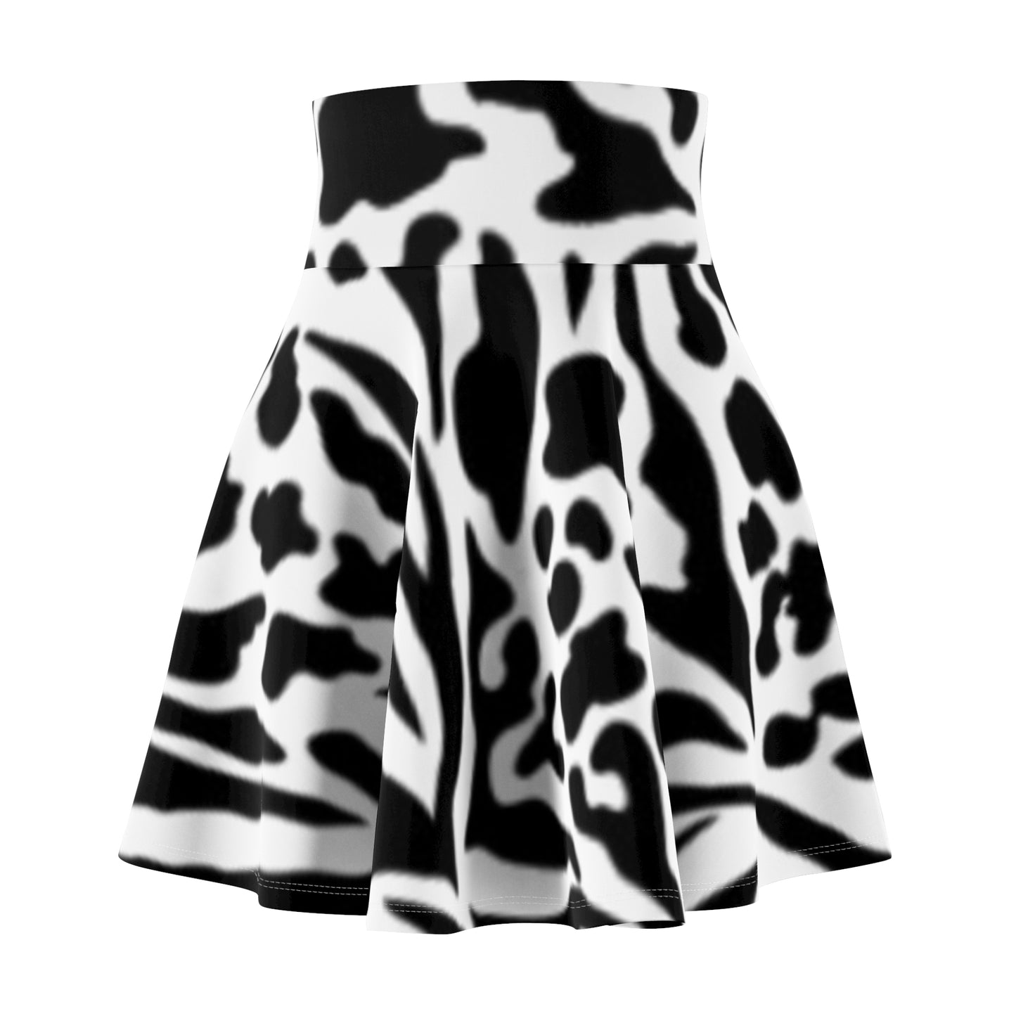 Zebra Print Women's Skater Skirt - Boho Chic Style for Spring & Summer