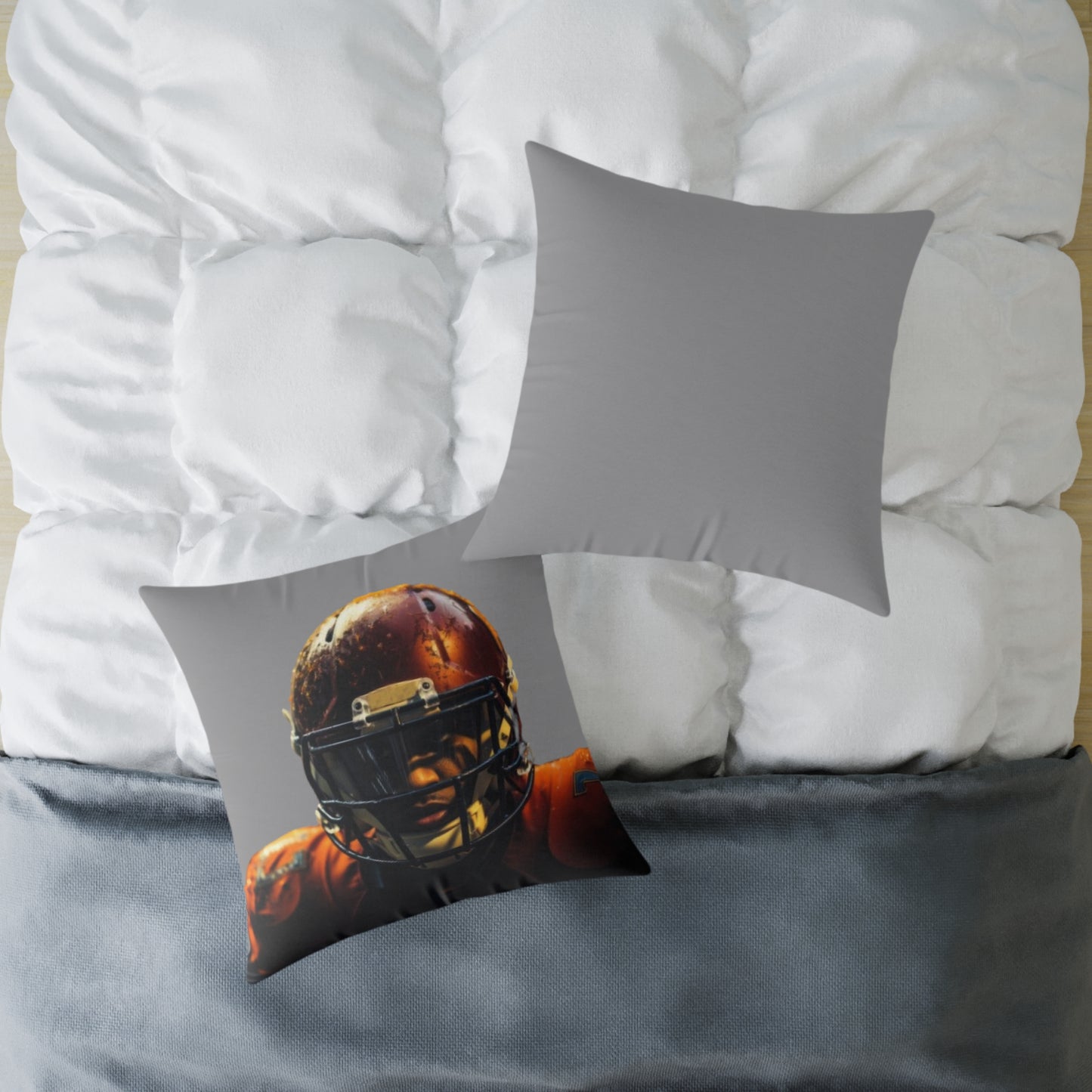 American Football Square Poly Canvas Pillow