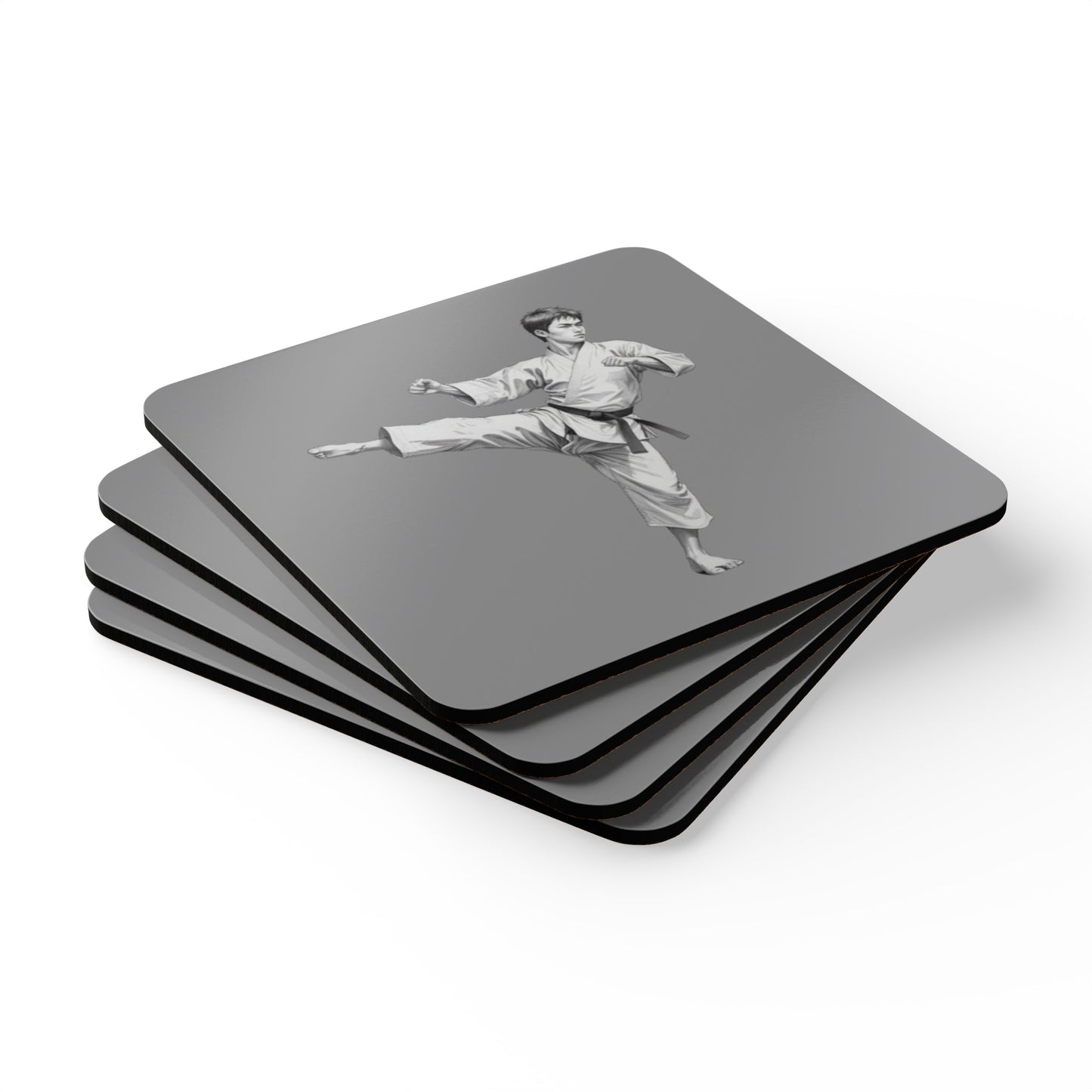 Martial Arts Corkwood Coaster Set