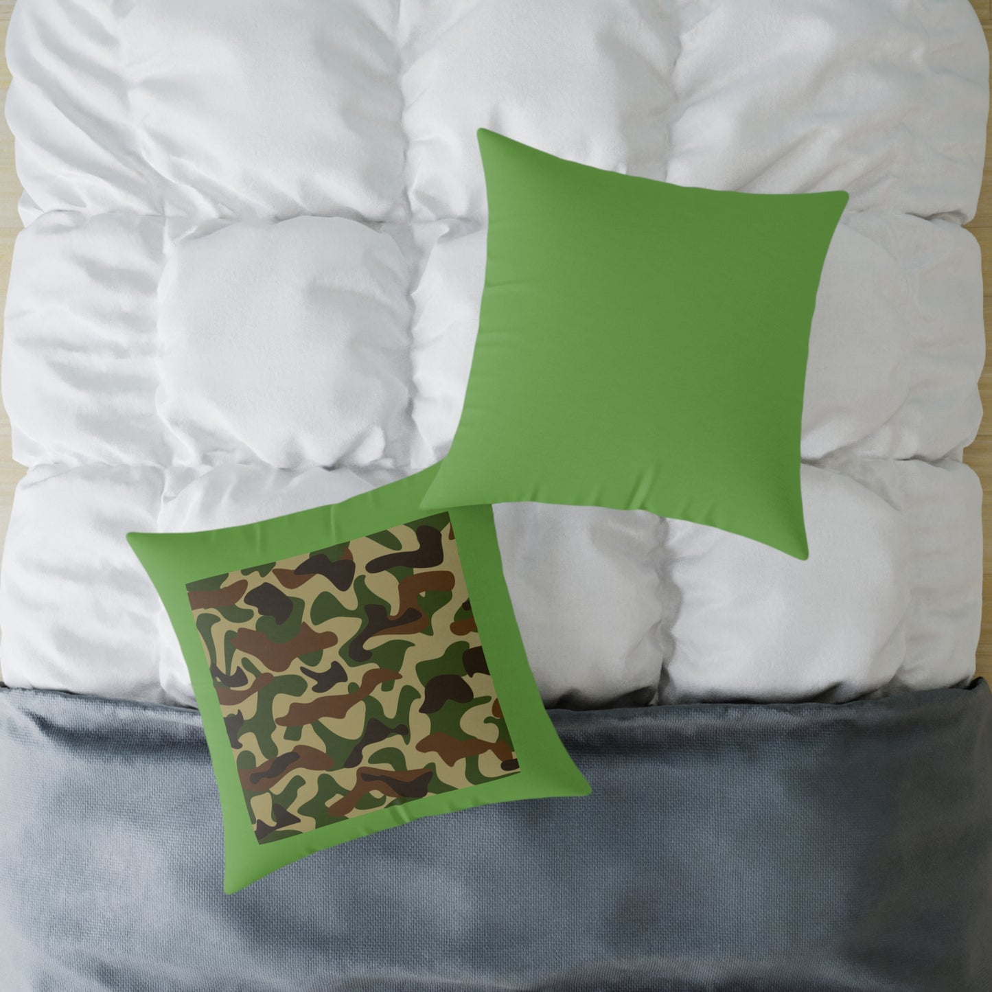 Army Square Poly Canvas Pillow