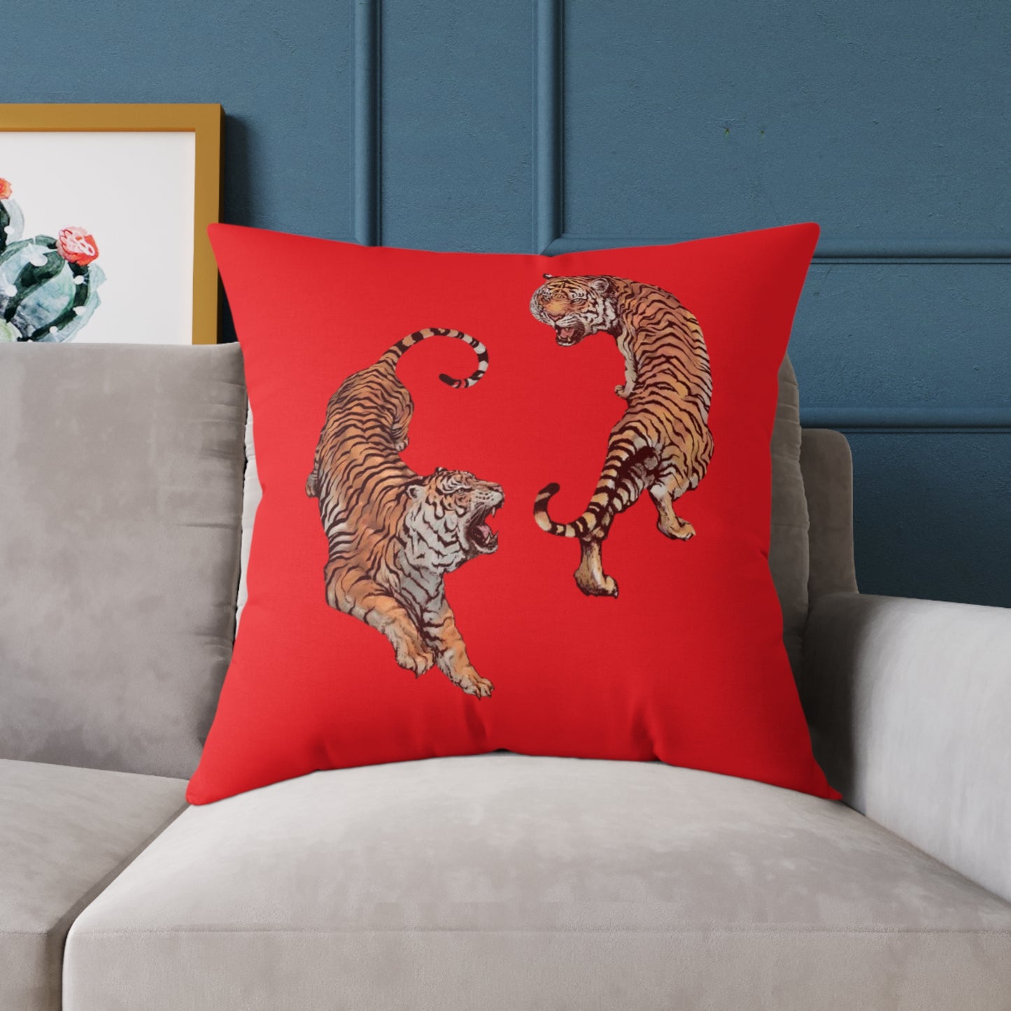 Tiger Poly Canvas Pillow