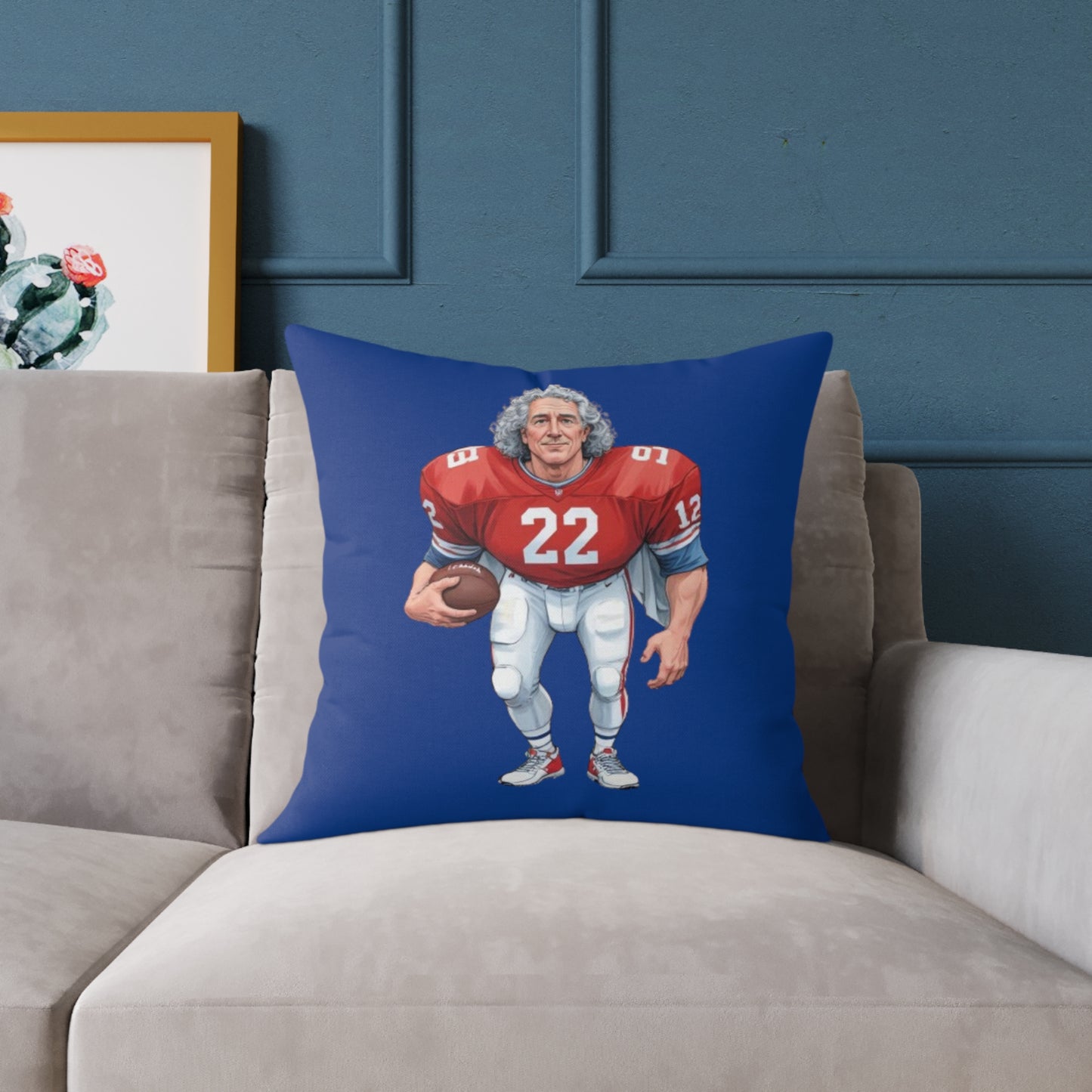 American Football Square Poly Canvas Pillow