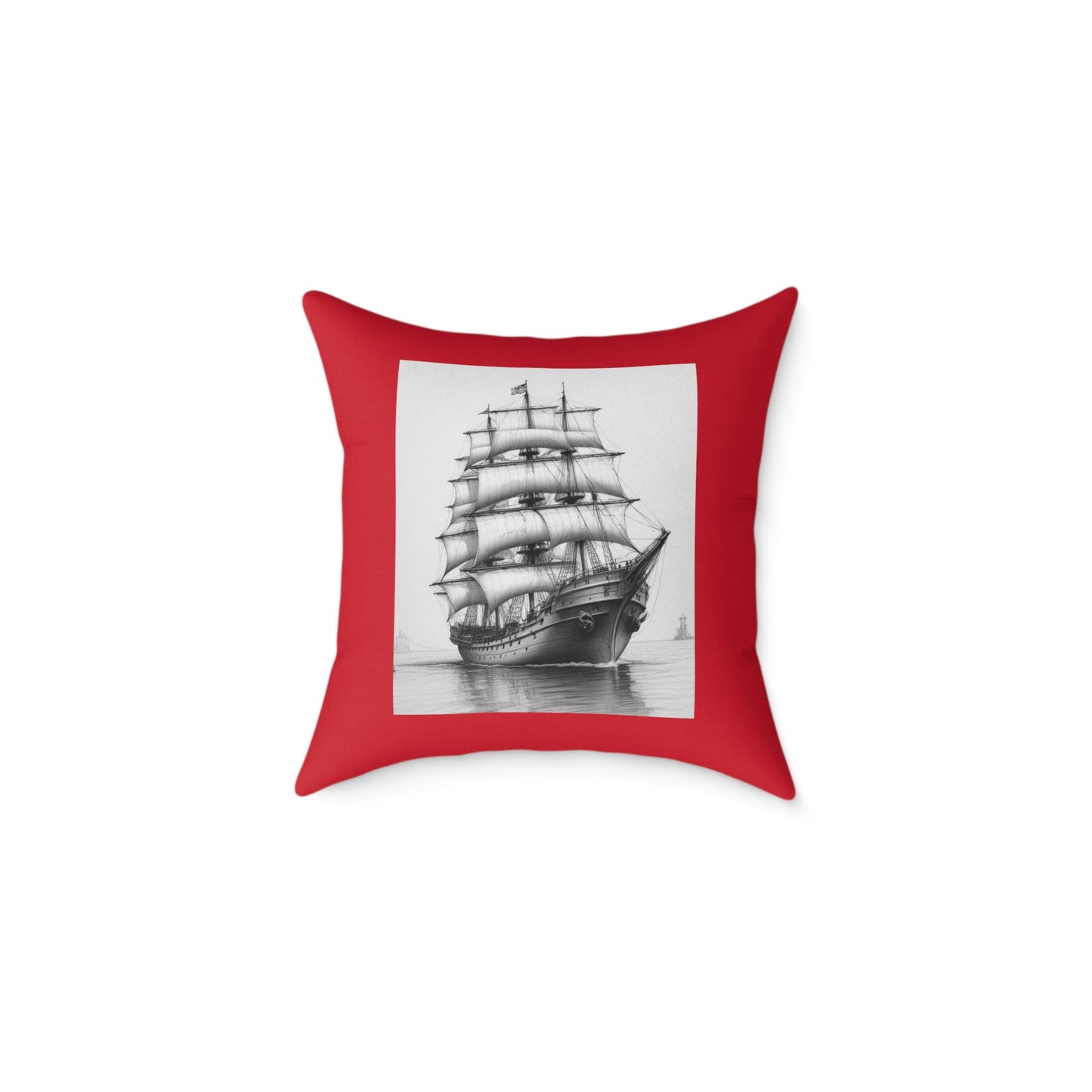 Ship Square Poly Canvas Pillow