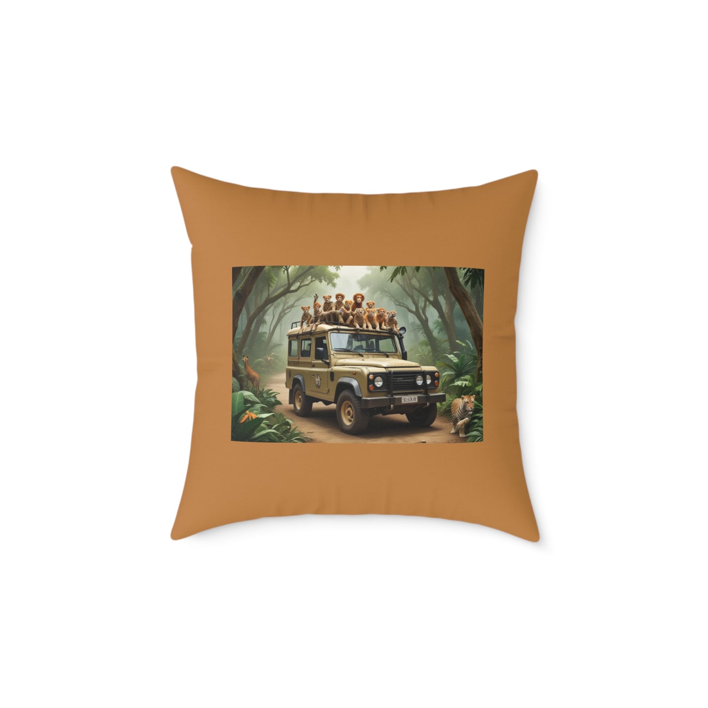 Safari Square Poly Canvas Pillow