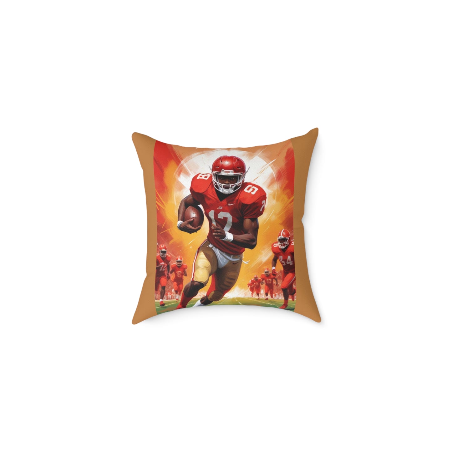 American Football Square Poly Canvas Pillow