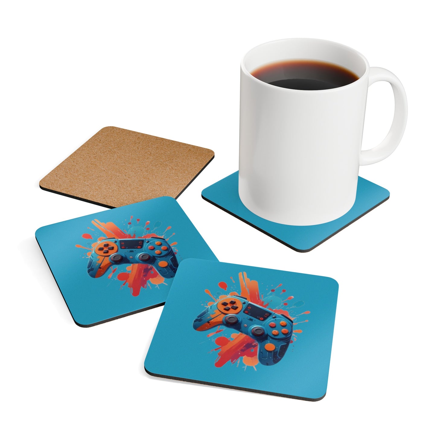 Gaming Corkwood Coaster Set