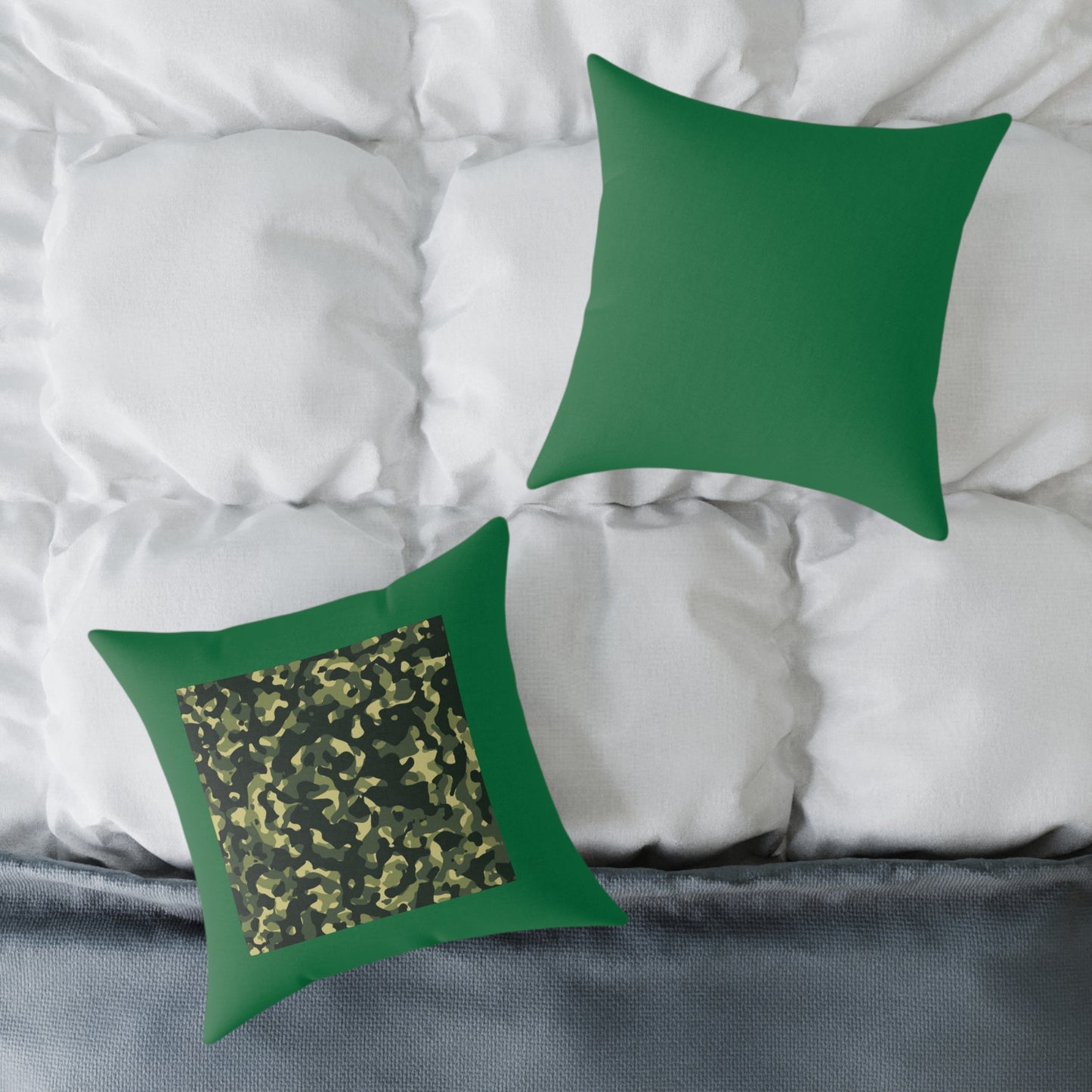 Army Square Poly Canvas Pillow