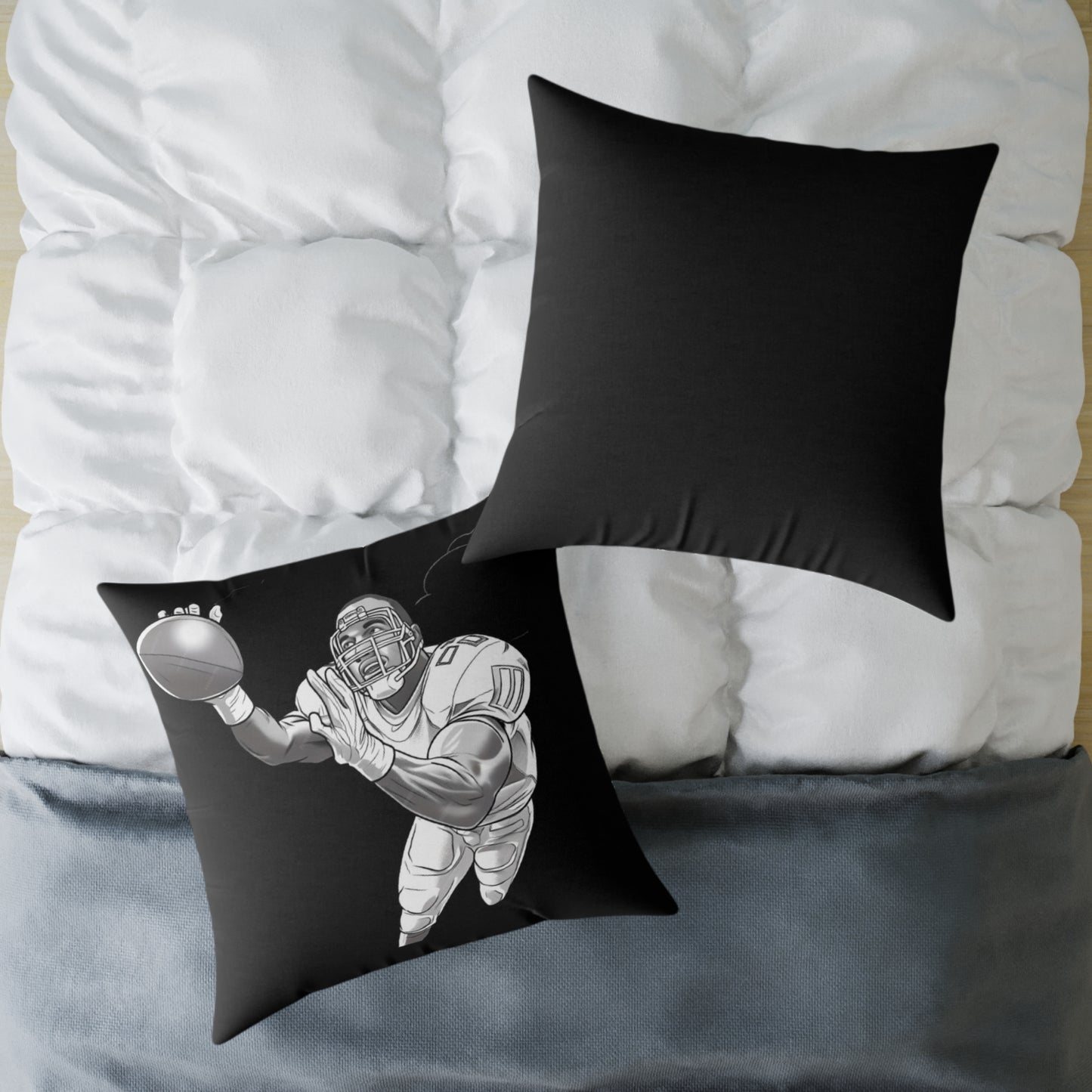 American Football Square Poly Canvas Pillow