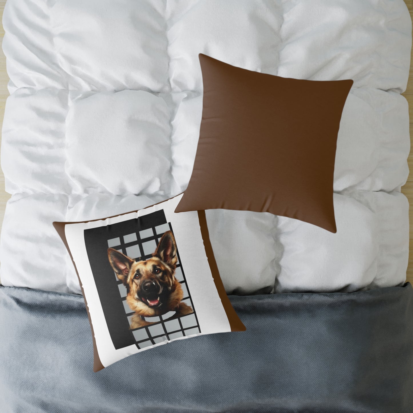 Alsation German Shephard Square Poly Canvas Pillow
