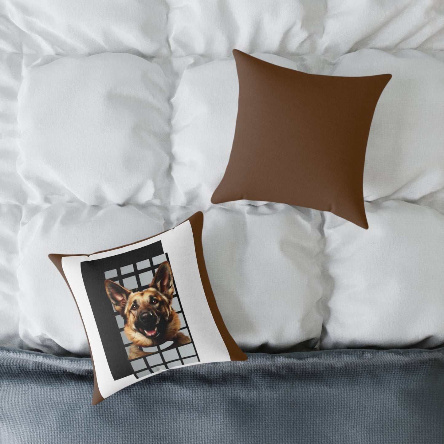 Alsation German Shephard Square Poly Canvas Pillow