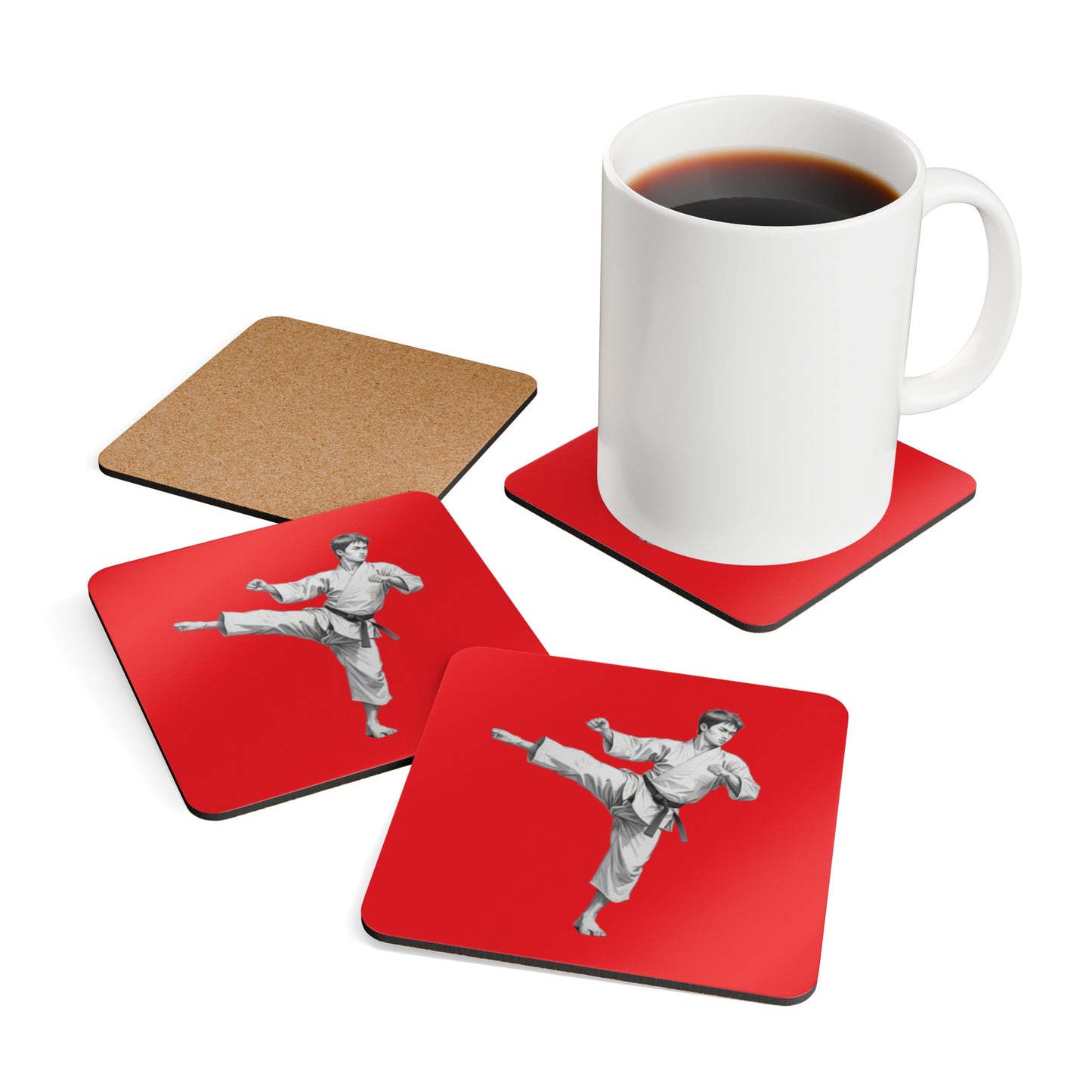 Martial Arts Corkwood Coaster Set