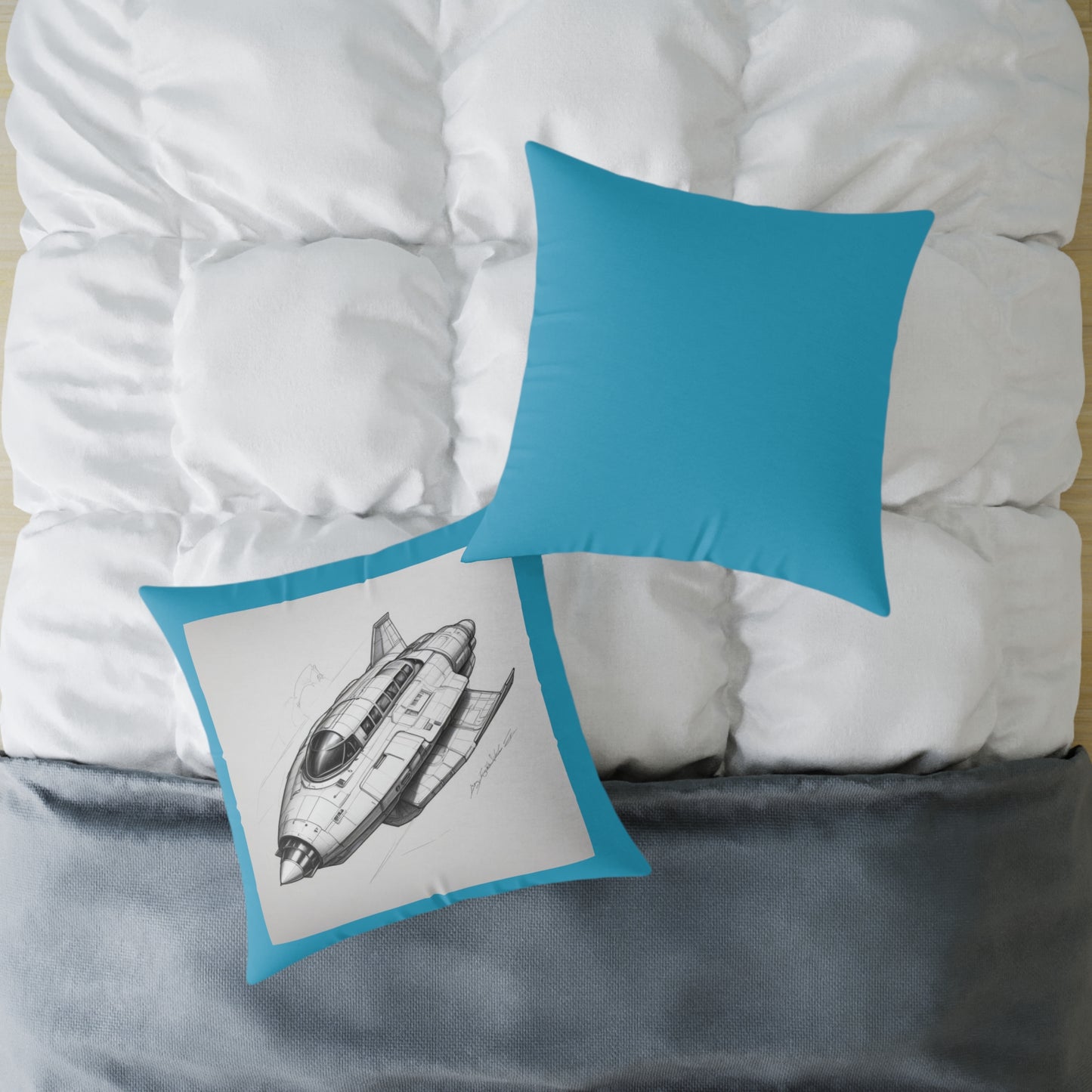Spacecraft Square Poly Canvas Pillow