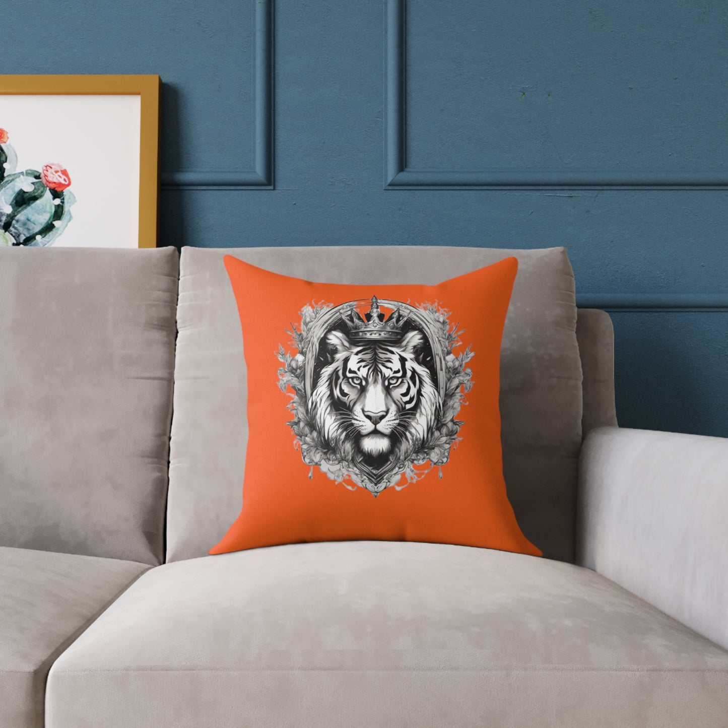 Tiger Square Poly Canvas Pillow