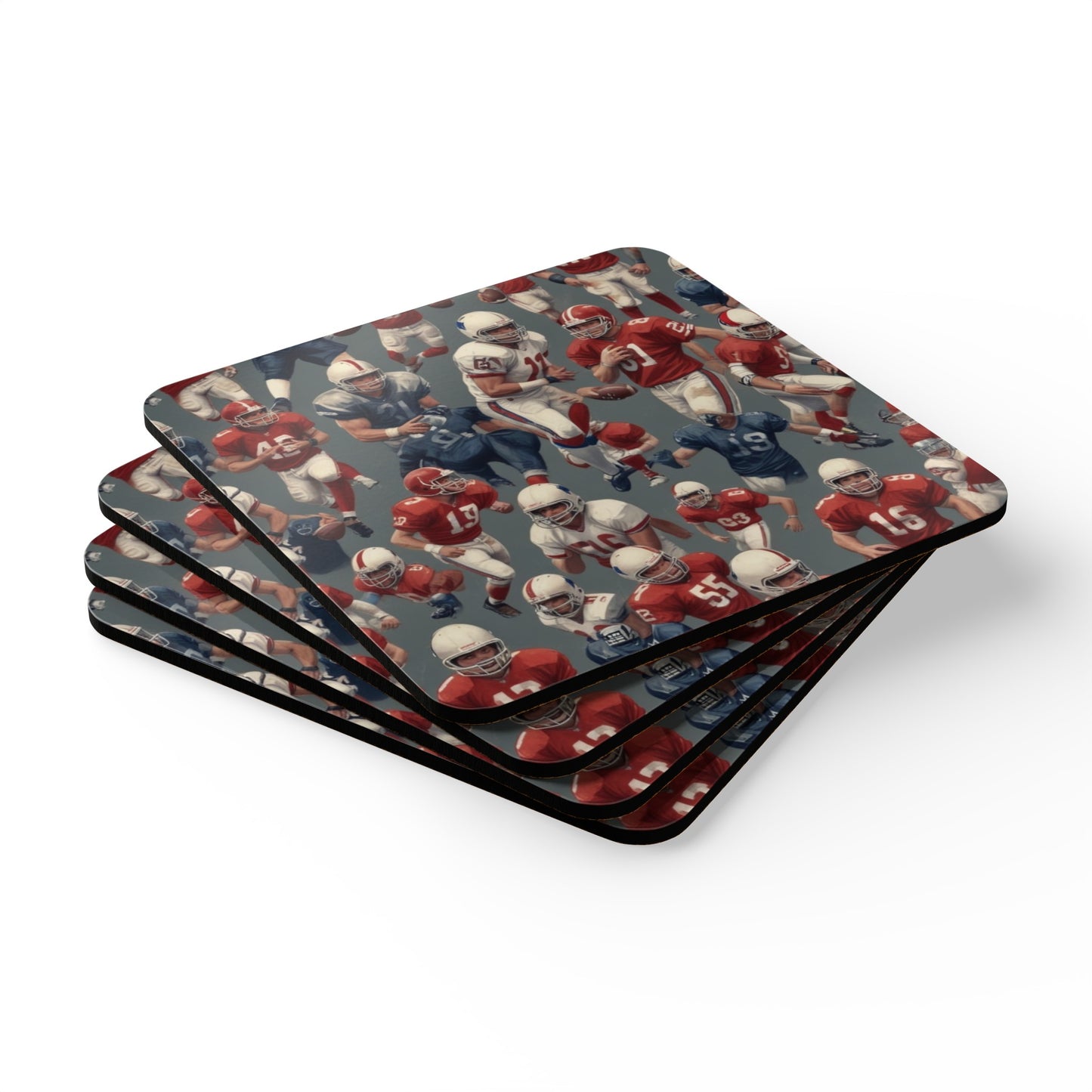 American Football Corkwood Coaster Set
