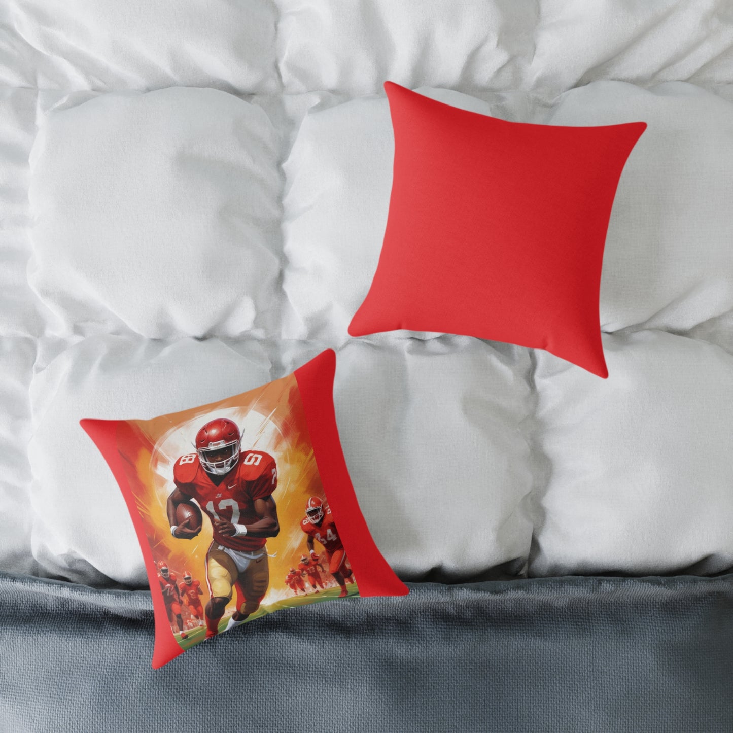 American Football Square Poly Canvas Pillow