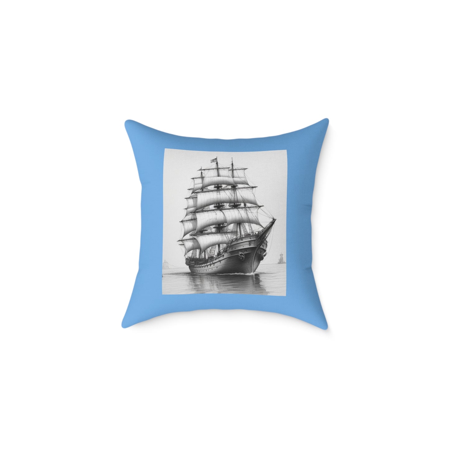 Ship Square Poly Canvas Pillow