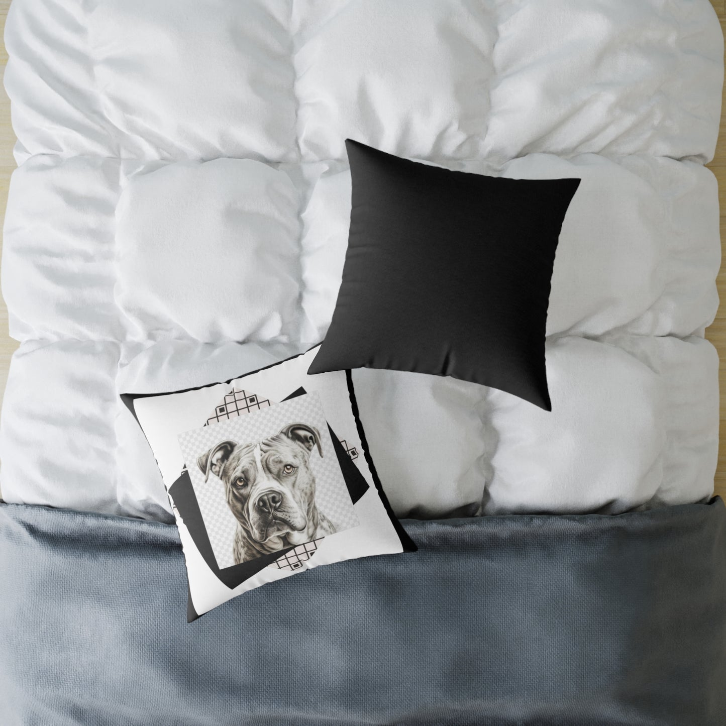 American Pitbull Square Poly Canvas Pillow