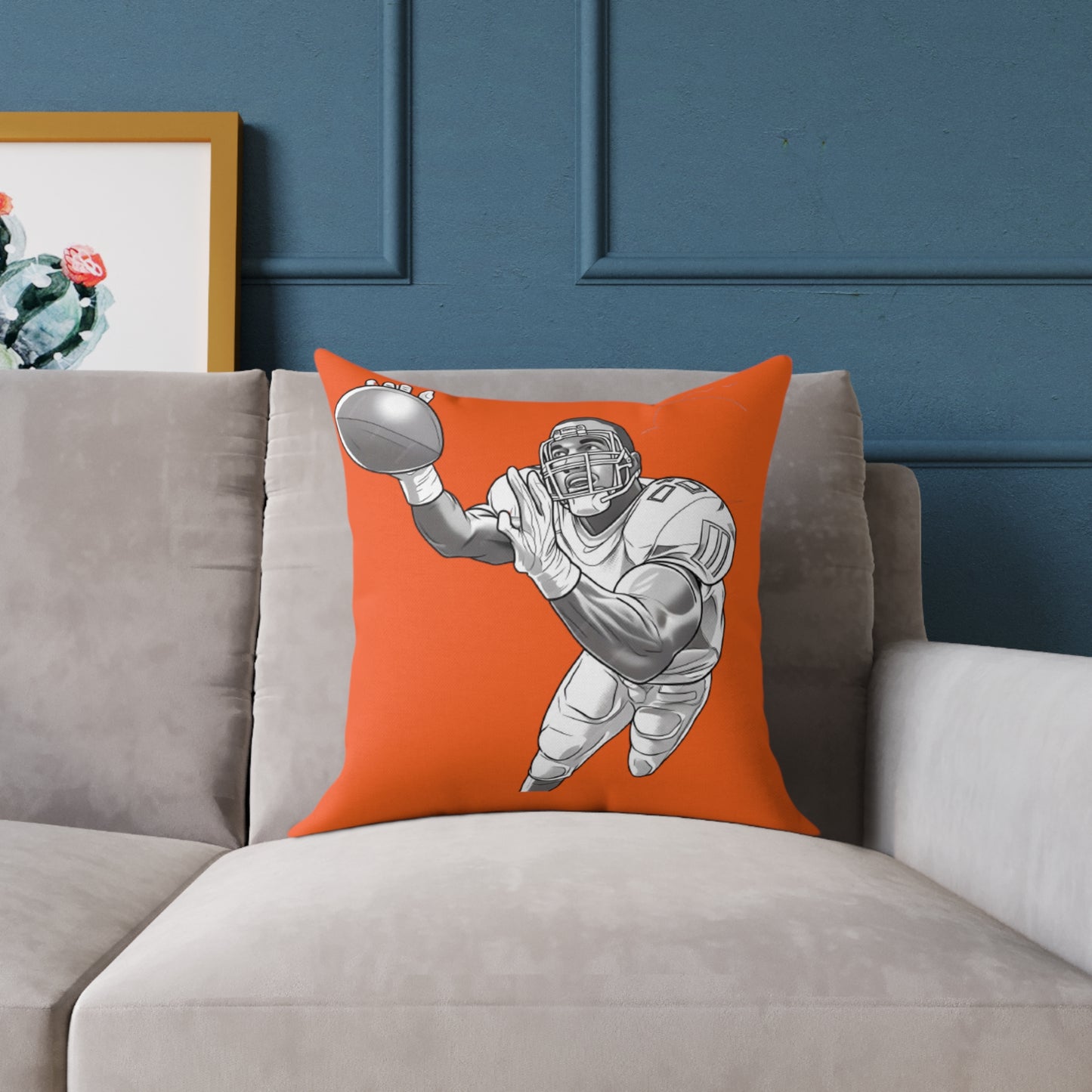 American Football Square Poly Canvas Pillow