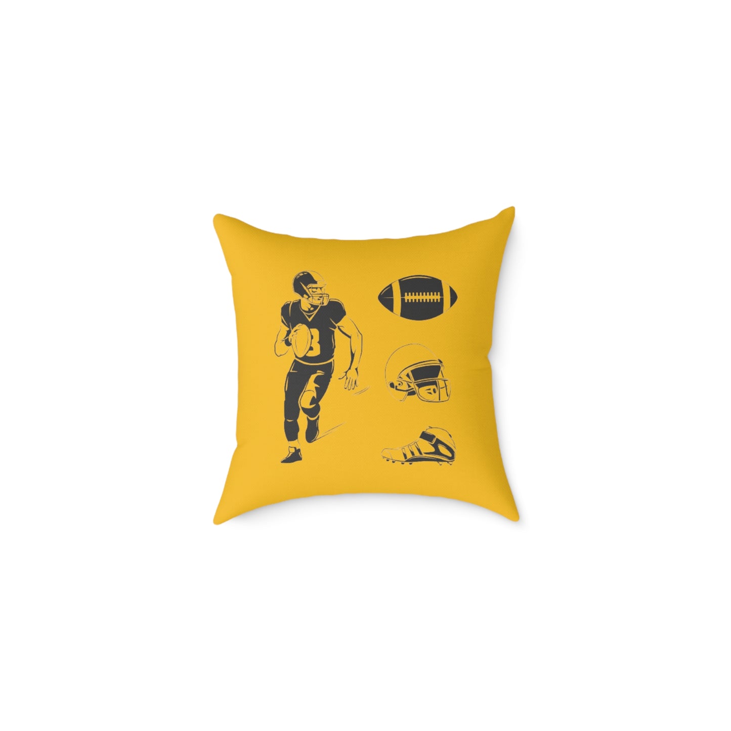 American Football Square Poly Canvas Pillow
