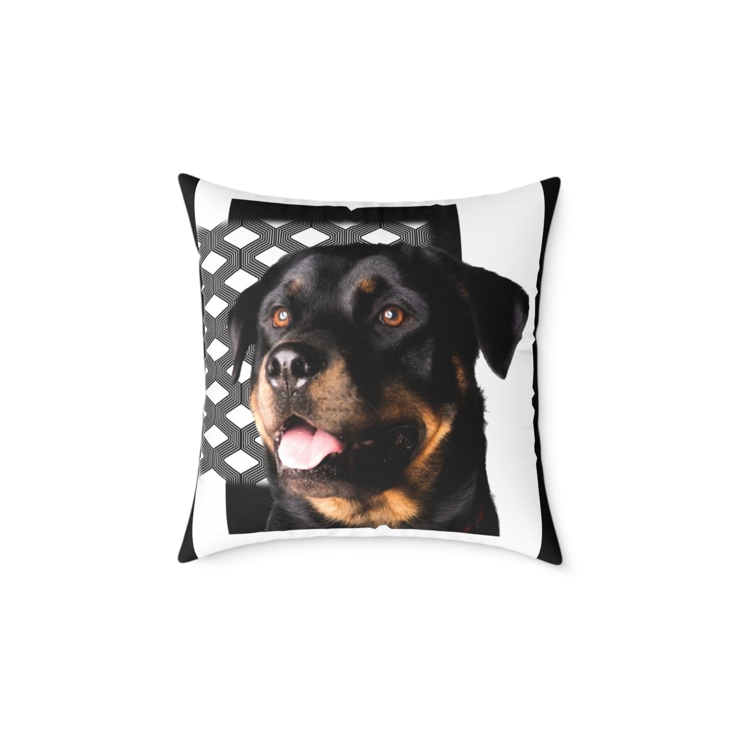 Rottweiller Square Poly Canvas Pillow