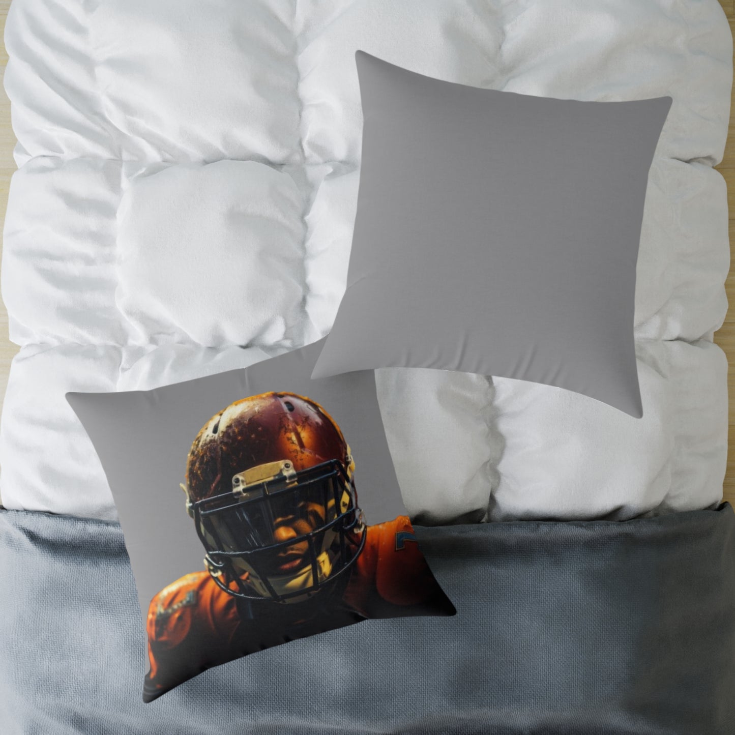 American Football Square Poly Canvas Pillow