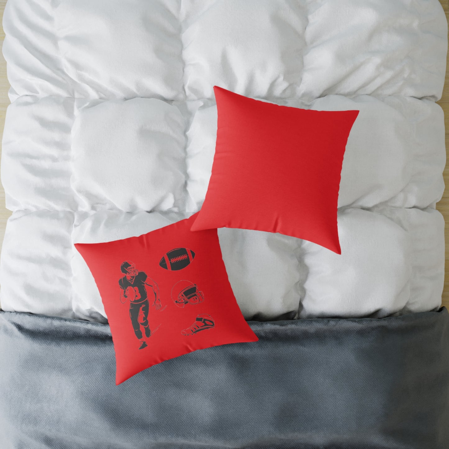 American Football Square Poly Canvas Pillow
