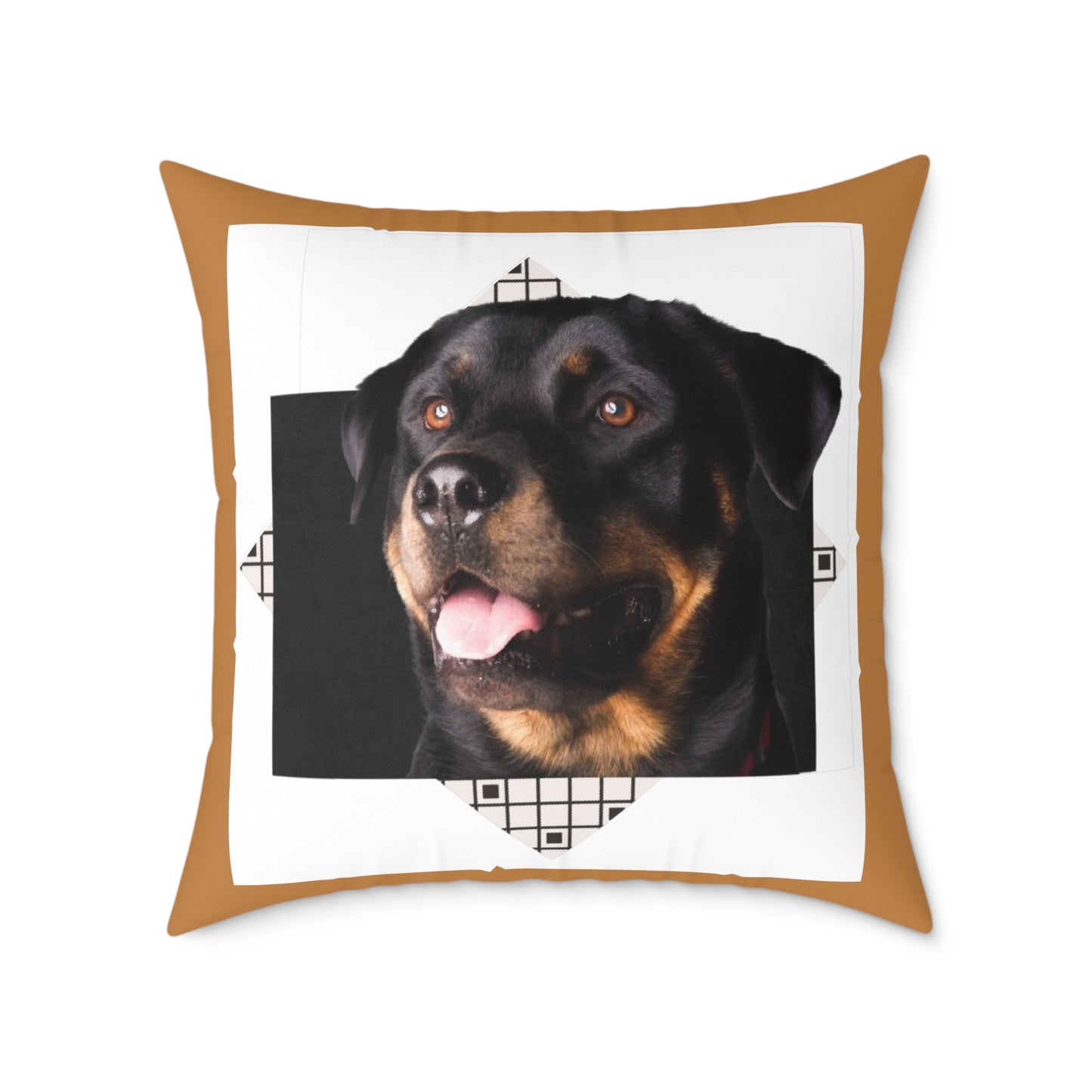 Rottweiller Square Poly Canvas Pillow