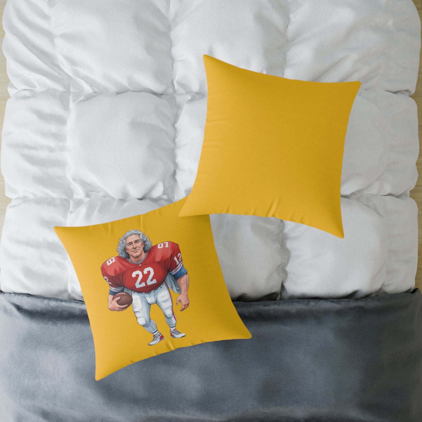 American Football Square Poly Canvas Pillow