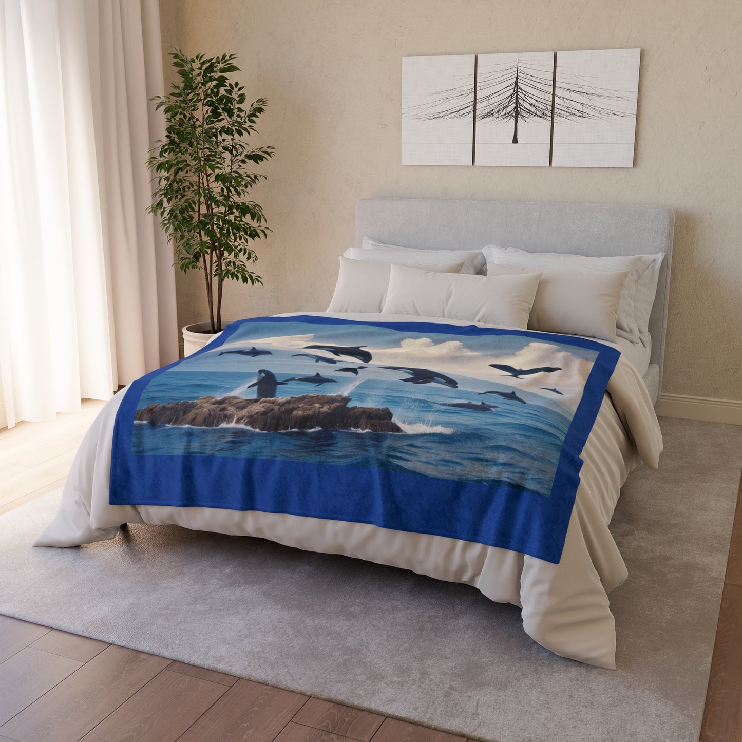 Whales Soft Polyester Blanket