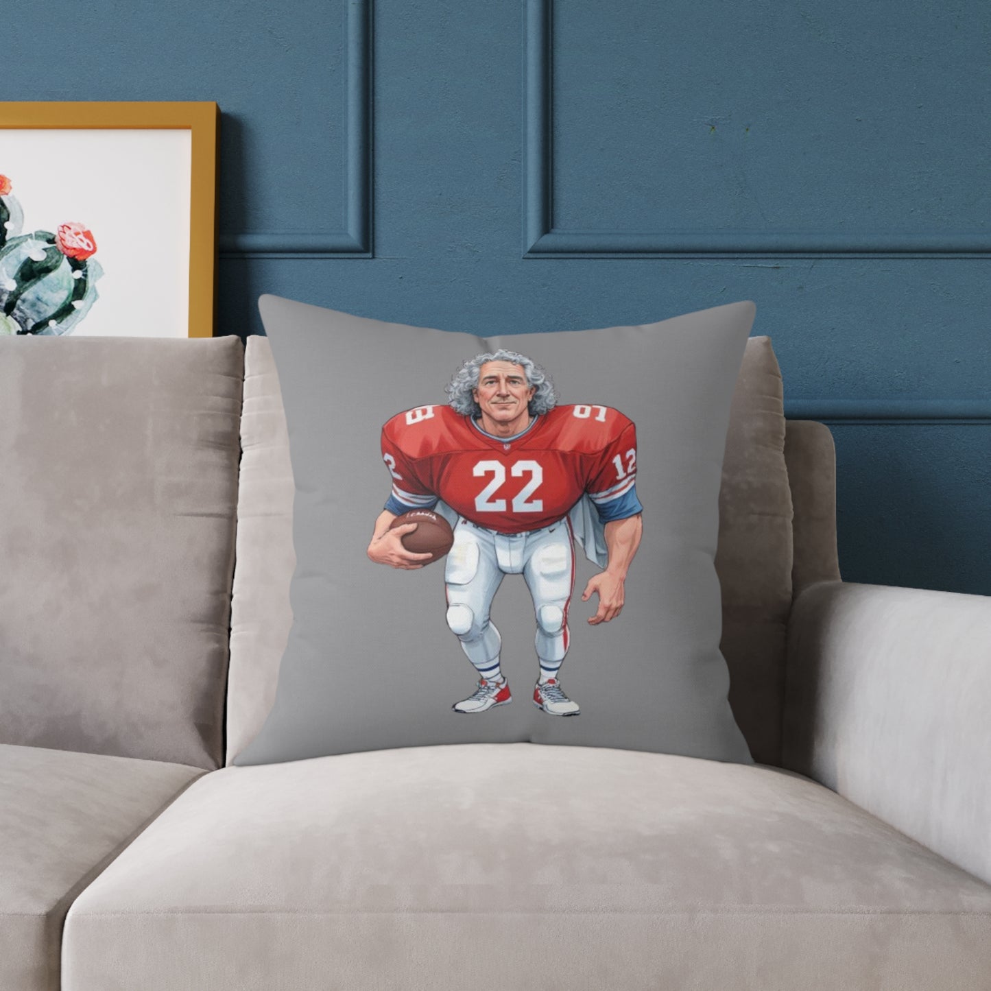 American Football Square Poly Canvas Pillow
