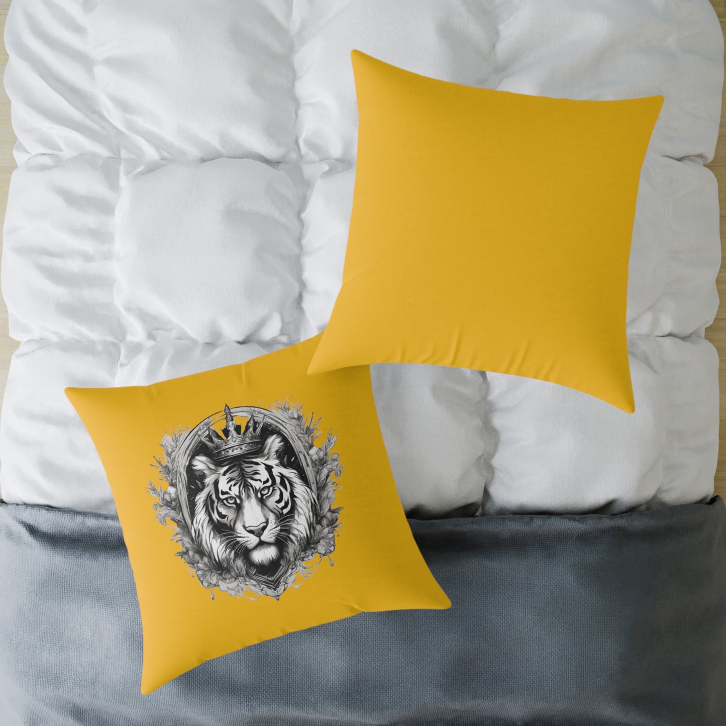 Tiger Square Poly Canvas Pillow