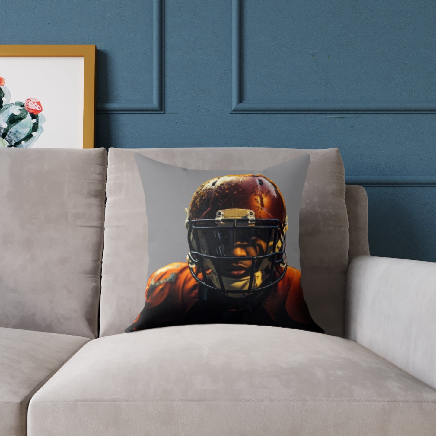 American Football Square Poly Canvas Pillow
