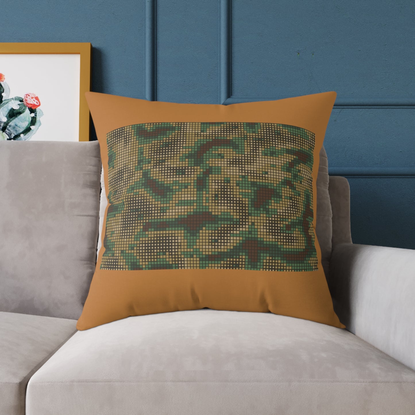Army Square Poly Canvas Pillow