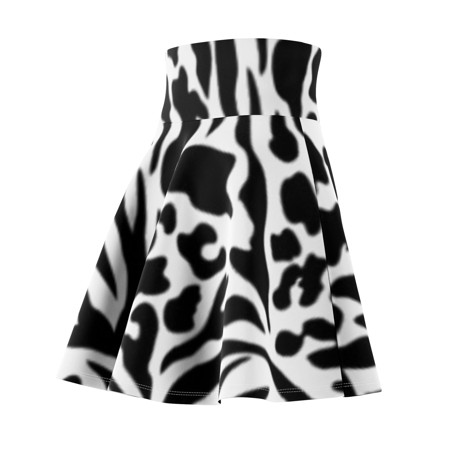 Zebra Print Women's Skater Skirt - Boho Chic Style for Spring & Summer
