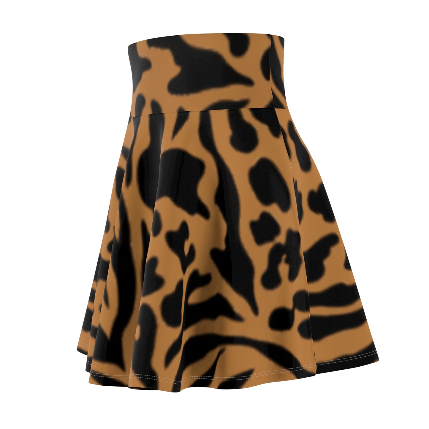 Zebra Print Women's Skater Skirt - Boho Chic Style for Spring & Summer