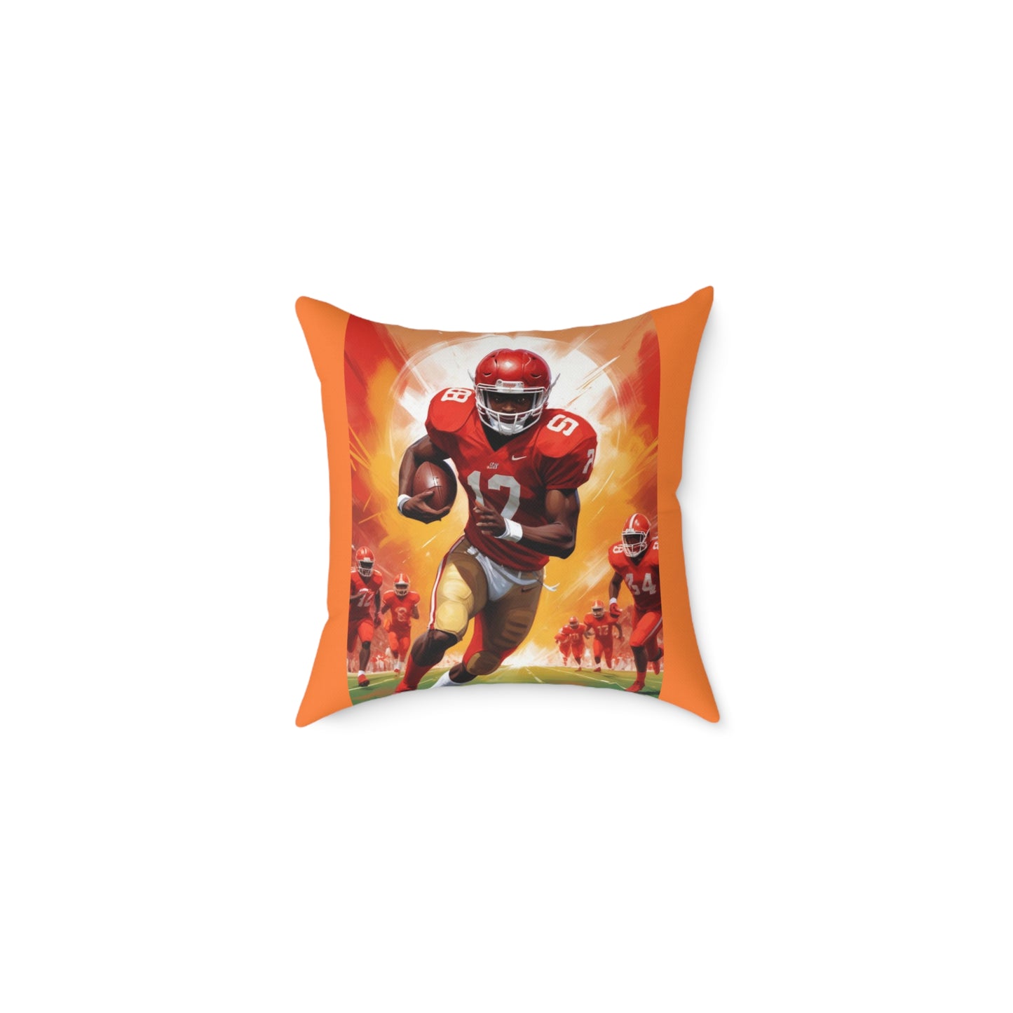 American Football Square Poly Canvas Pillow