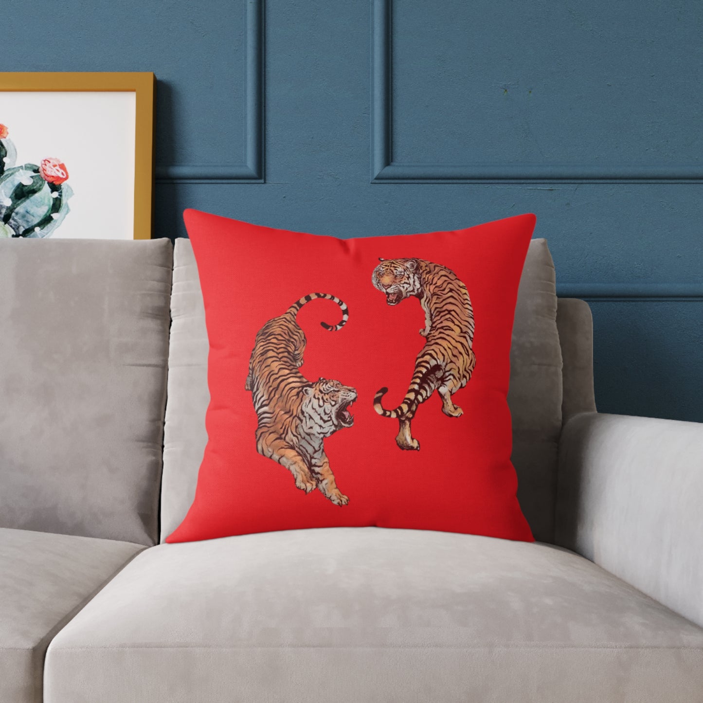 Tiger Poly Canvas Pillow