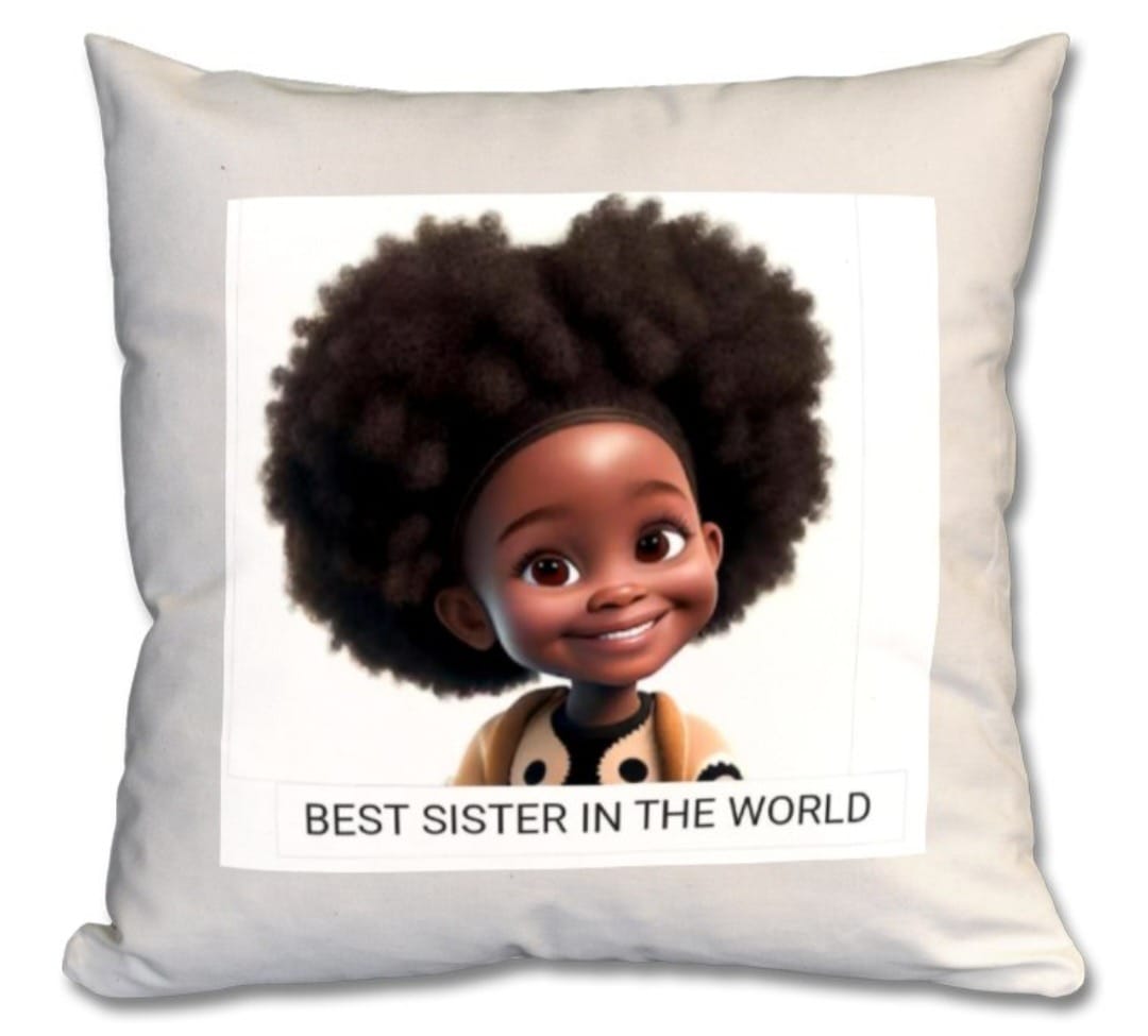 A Premium 100% Cotton Cushion Best Sister in the World