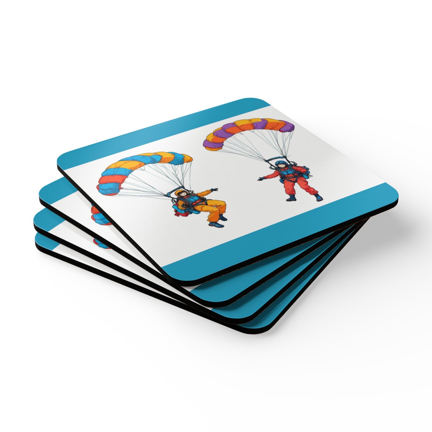 Parachuting .Corkwood Coaster Set