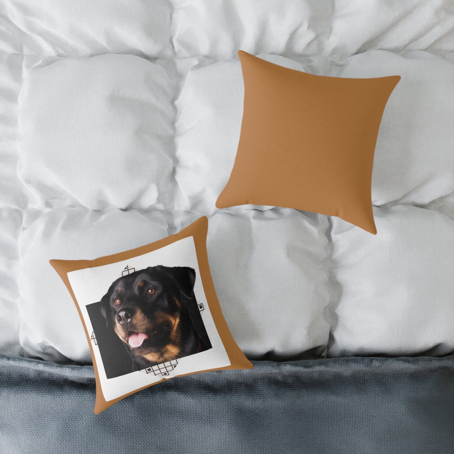 Rottweiller Square Poly Canvas Pillow